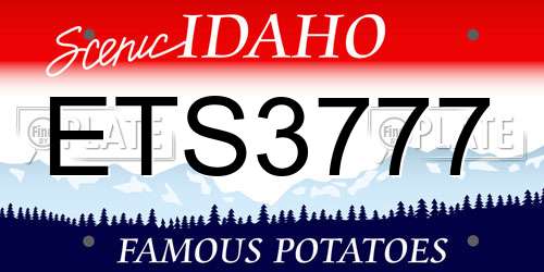 ETS3777 Idaho License Plate