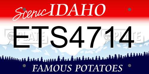 ETS4714 Idaho License Plate