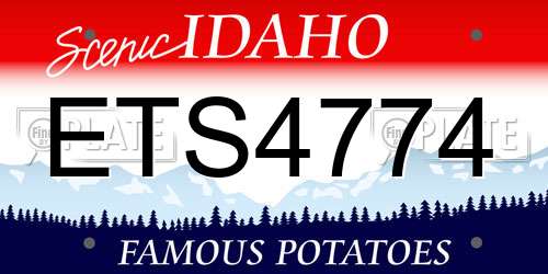 ETS4774 Idaho License Plate