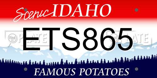 ETS865 Idaho License Plate