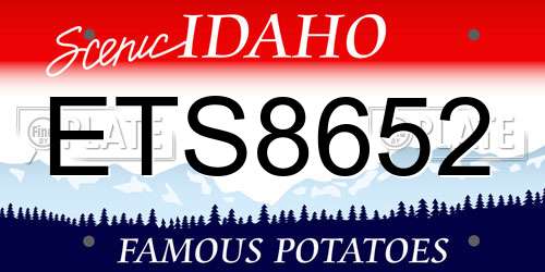 ETS8652 Idaho License Plate