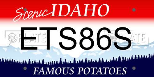 ETS86S Idaho License Plate