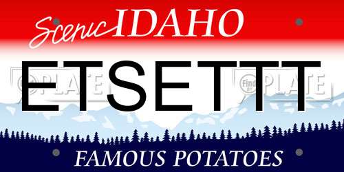 ETSETTT Idaho License Plate