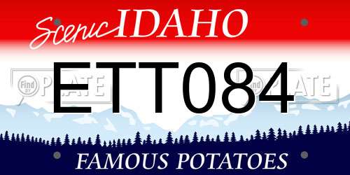 ETT084 Idaho License Plate