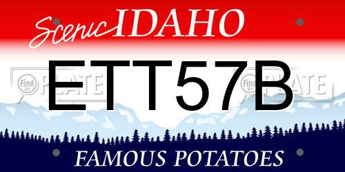 ETT57B Idaho License Plate