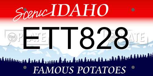 ETT828 Idaho License Plate