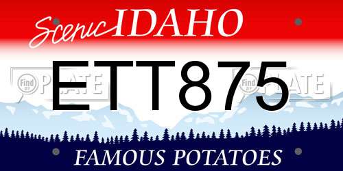 ETT875 Idaho License Plate