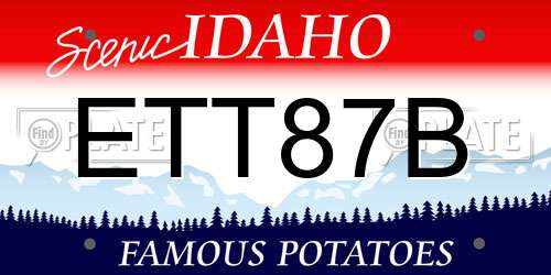 ETT87B Idaho License Plate