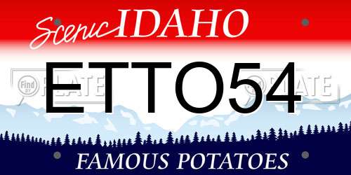 ETTO54 Idaho License Plate