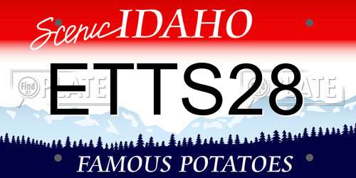 ETTS28 Idaho License Plate