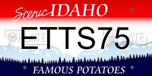 ETTS75 Idaho License Plate