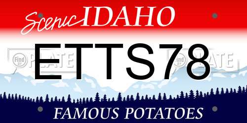 ETTS78 Idaho License Plate