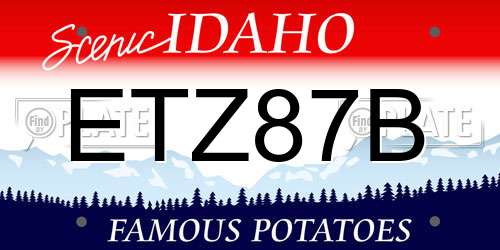 ETZ87B Idaho License Plate