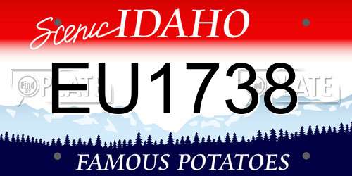 EU1738 Idaho License Plate