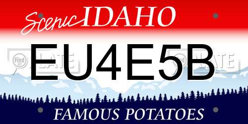 EU4E5B Idaho License Plate