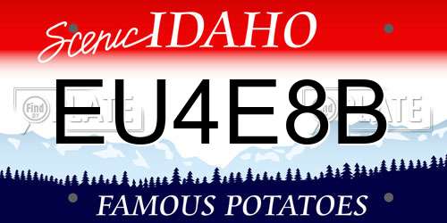 EU4E8B Idaho License Plate
