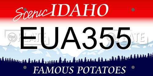 EUA355 Idaho License Plate