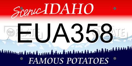 EUA358 Idaho License Plate