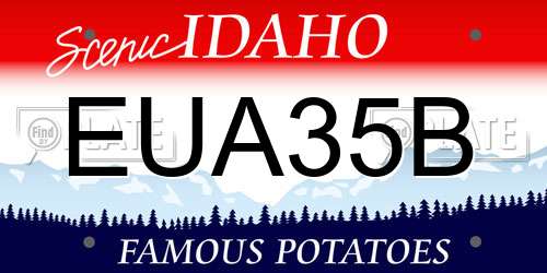 EUA35B Idaho License Plate