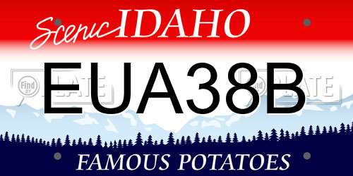 EUA38B Idaho License Plate