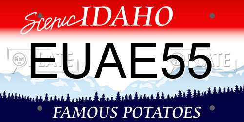 EUAE55 Idaho License Plate