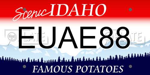 EUAE88 Idaho License Plate