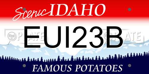 EUI23B Idaho License Plate