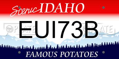 EUI73B Idaho License Plate