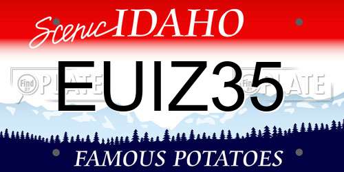 EUIZ35 Idaho License Plate