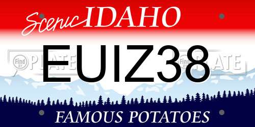 EUIZ38 Idaho License Plate