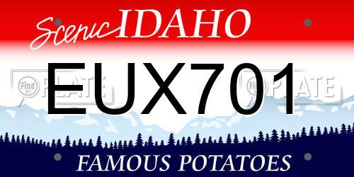 EUX701 Idaho License Plate
