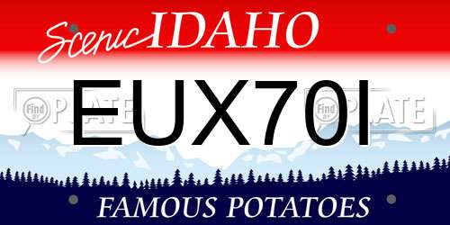 EUX70I Idaho License Plate