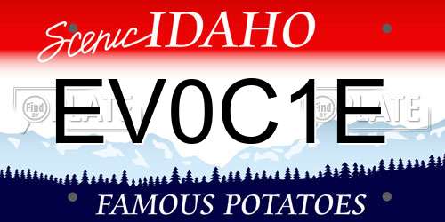 EV0C1E Idaho License Plate