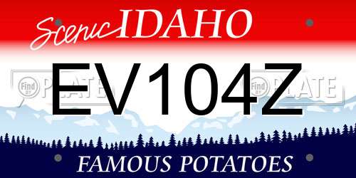 EV104Z Idaho License Plate