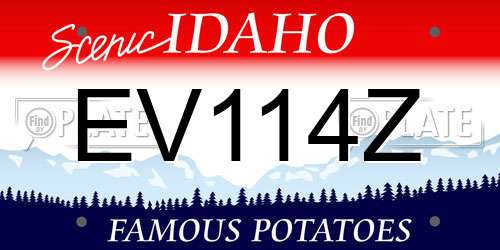 EV114Z Idaho License Plate