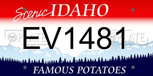 EV1481 Idaho License Plate