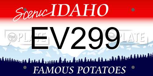 EV299 Idaho License Plate