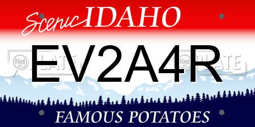 EV2A4R Idaho License Plate