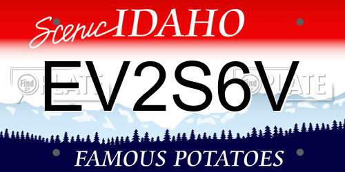 EV2S6V Idaho License Plate