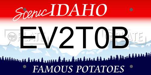 EV2T0B Idaho License Plate
