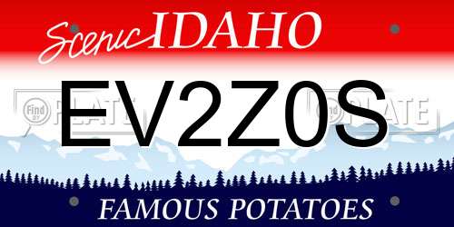 EV2Z0S Idaho License Plate