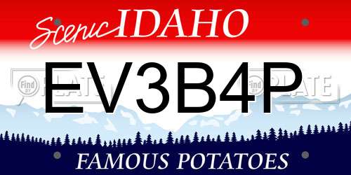 EV3B4P Idaho License Plate