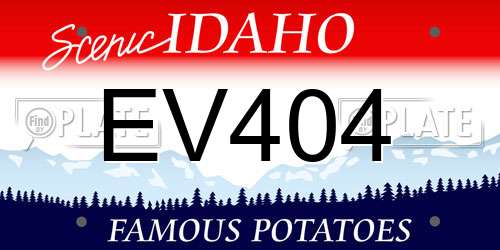 EV404 Idaho License Plate