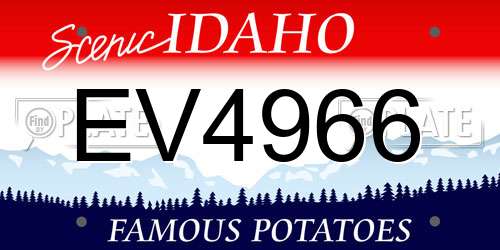 EV4966 Idaho License Plate