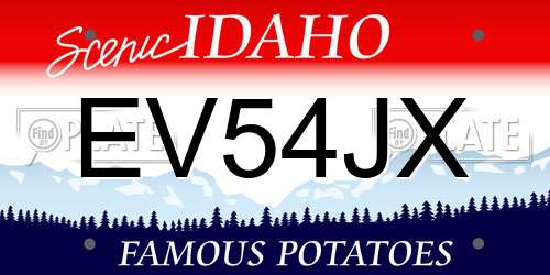 EV54JX Idaho License Plate