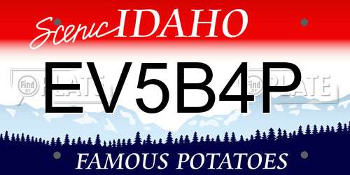 EV5B4P Idaho License Plate