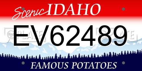 EV62489 Idaho License Plate