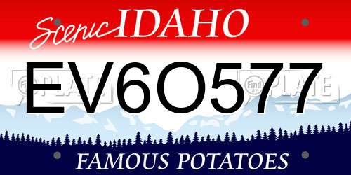 EV6O577 Idaho License Plate