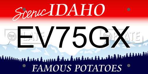 EV75GX Idaho License Plate