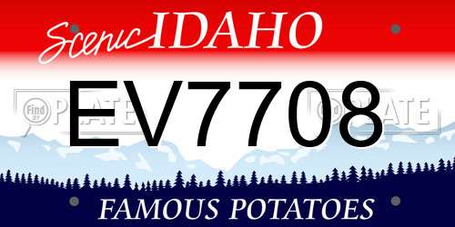 EV7708 Idaho License Plate